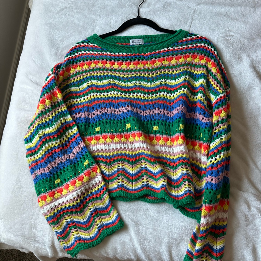 Beginning Boutique Multicolor Knit Sweater